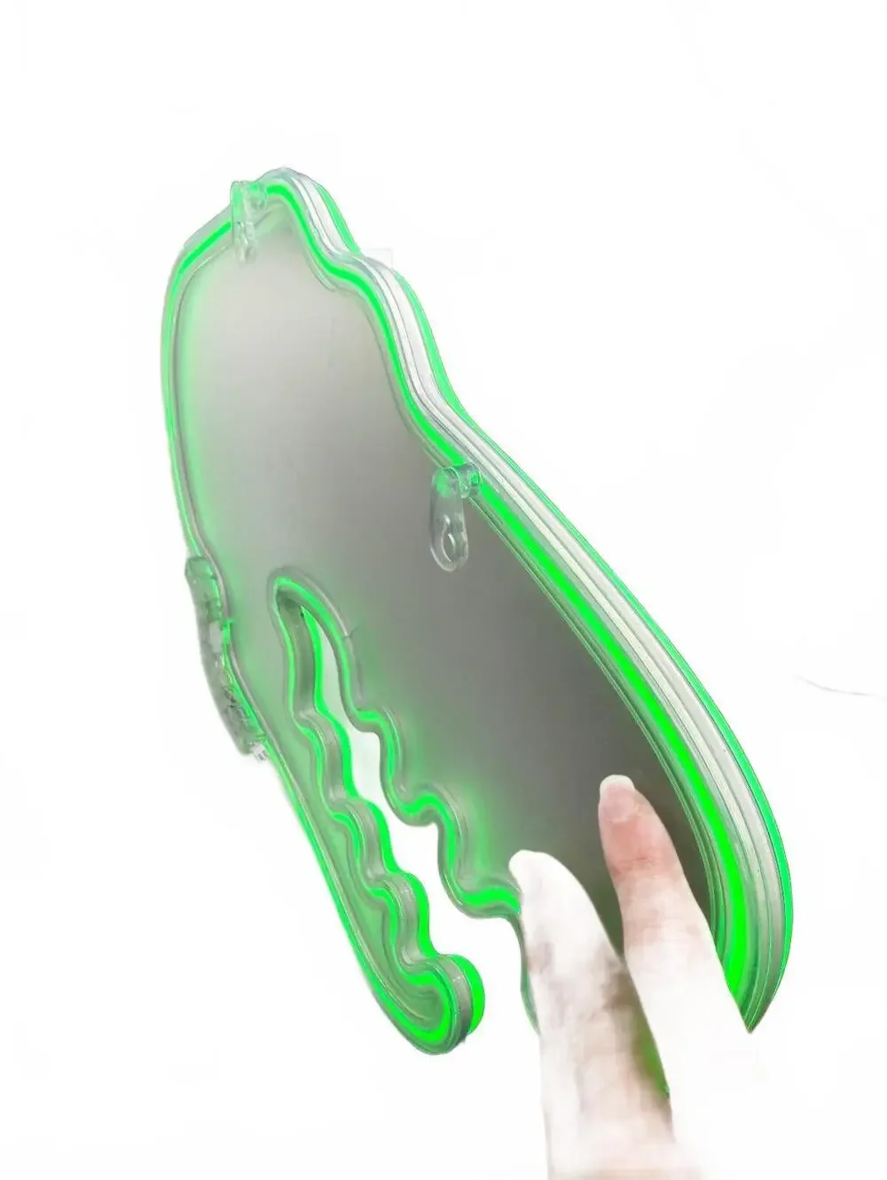 Green Neon Alligator Wall Light